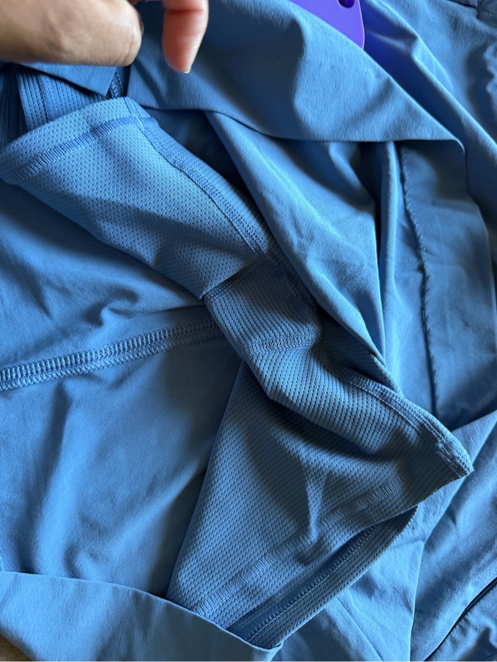 Athleta Light Blue Athletic Skort with Zip Pockets - Picture 4 of 16